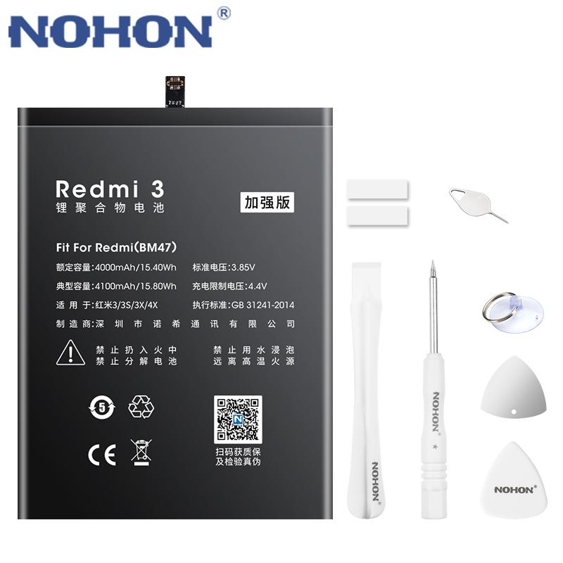 Сменный аккумулятор NOHON для Xiaomi Mi 8 Pro 9SE Redmi 3 3S 3X 4 XA 5 Plus K20 Pro 7 8 T Note 2 3 4 X