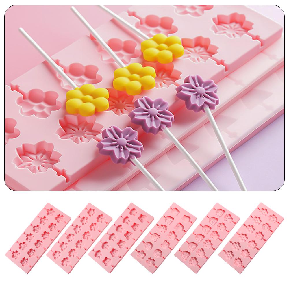 Biscuit Animals Shapes Mold Cake Baking Jelly and Candy Silicone Lollipop Molds Flower Shapes Mould