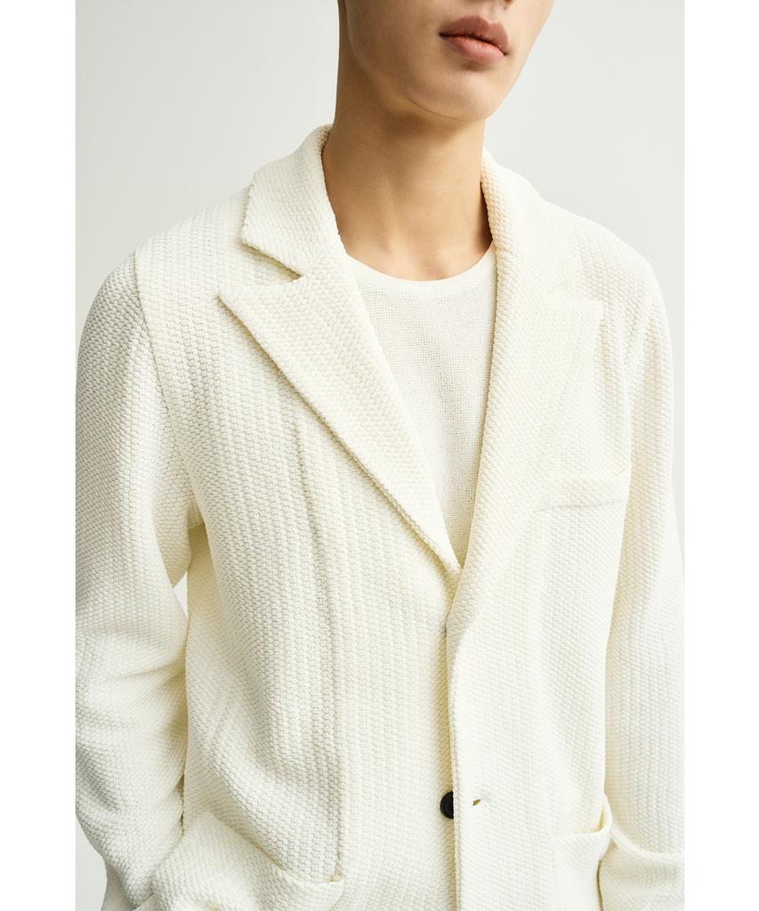 IOLO Waffle Peaked Knit Jacket_Ivory