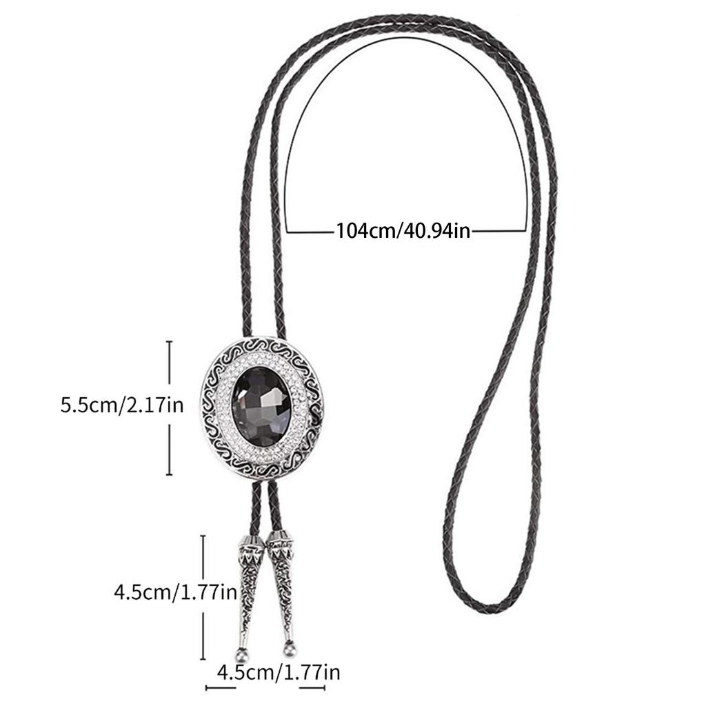 Винтажный западный ковбойский галстук-боло Кристальный галстук Панк Круглой формы Ожерелье Аксессуар для костюма Американский галстук-бола Западный