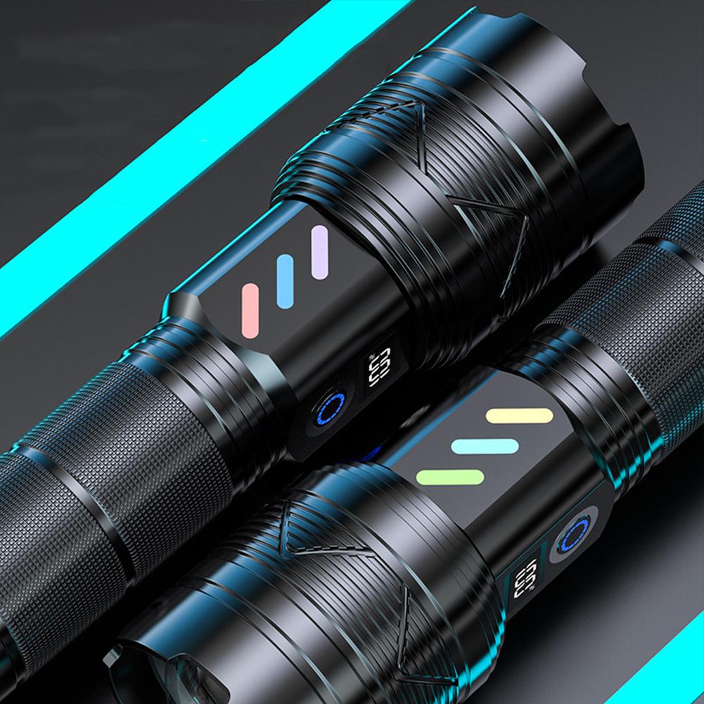 20W LED Outdoor Zoom Torch 1000LM USB Rechargeable Powerful Handheld Flash Light Telescopic Zoom for Camping Hiking Emergencies