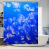 Underwater Jellyfish Shower Curtain Blue White Ocean Fish Printed Fabric Bathroom Decor For Home Bath Spa 72X84 Inches With Ro