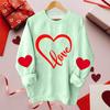 Женская повседневная модная блузка с длинным рукавом и круглым вырезом с принтом ко Дню святого Валентина