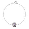 [R3118] - Silver Bracelet 'Sappho' Purple Silver Gray (rhodium) - 11x9mm