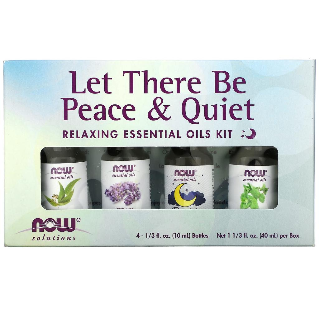 Solutions, Let Treat Be Peace & Quiet, Relaxing Essential Oil Kit, 4 Bottles, 10Ml (1/3Fl Oz) Each