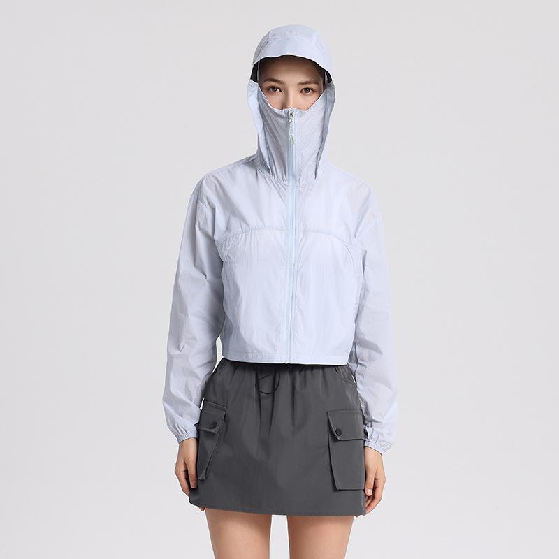 Summer outdoor short sunscreen clothing women's vinyl brim sunscreen clothing sunscreen clothing sunshade UV protection breathable jacket UPF10 +