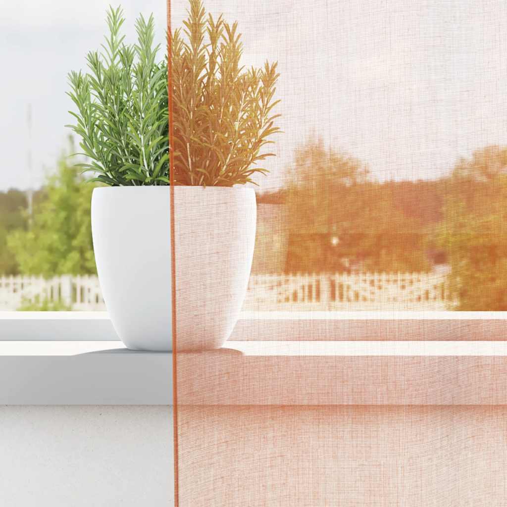 Voile Curtains with Loops 2 pcs Terracotta Red 140 x 175 cm