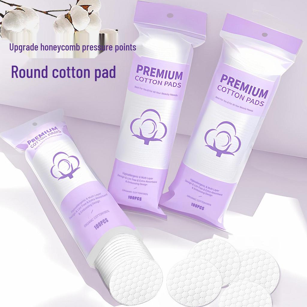 Cross-Border Cotton Makeup Remover Pads - Thick, Disposable, Skin-Friendly