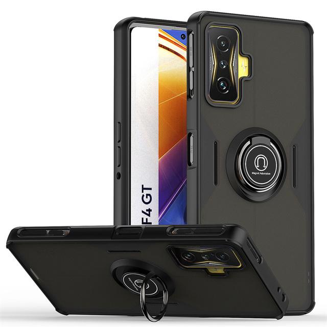 Чехол для Xiaomi Poco F4 GT 5G, прозрачные чехлы для телефонов Poko Little F 4 Pocof4 GT, магнитное автомобильное кольцо на палец, задняя крышка
