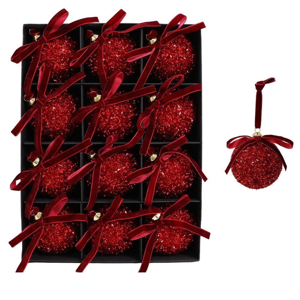 12 /16 Pcs Glitter Xmas Tree Hanging Balls Shatterproof Christmas Tree Decoration Christmas Decor