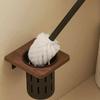 Walnut Metal Toilet Brush Holder Wall Mounted No Dead Toilet Brush Storage Rack Bathroom Shelf Toilets Set Accessories