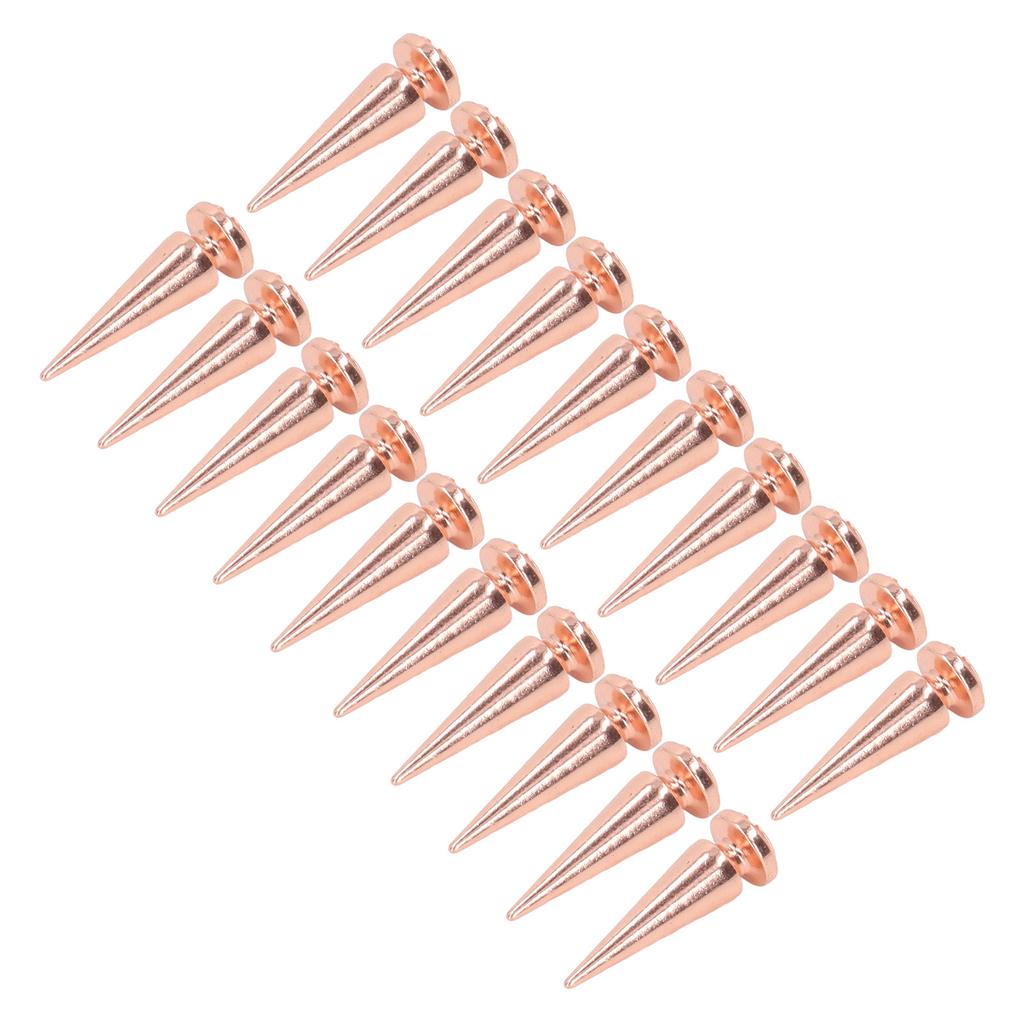 20 шт. заклепок-конусов 10x29 мм, розовое золото, комплект для украшения одежды, сумка
