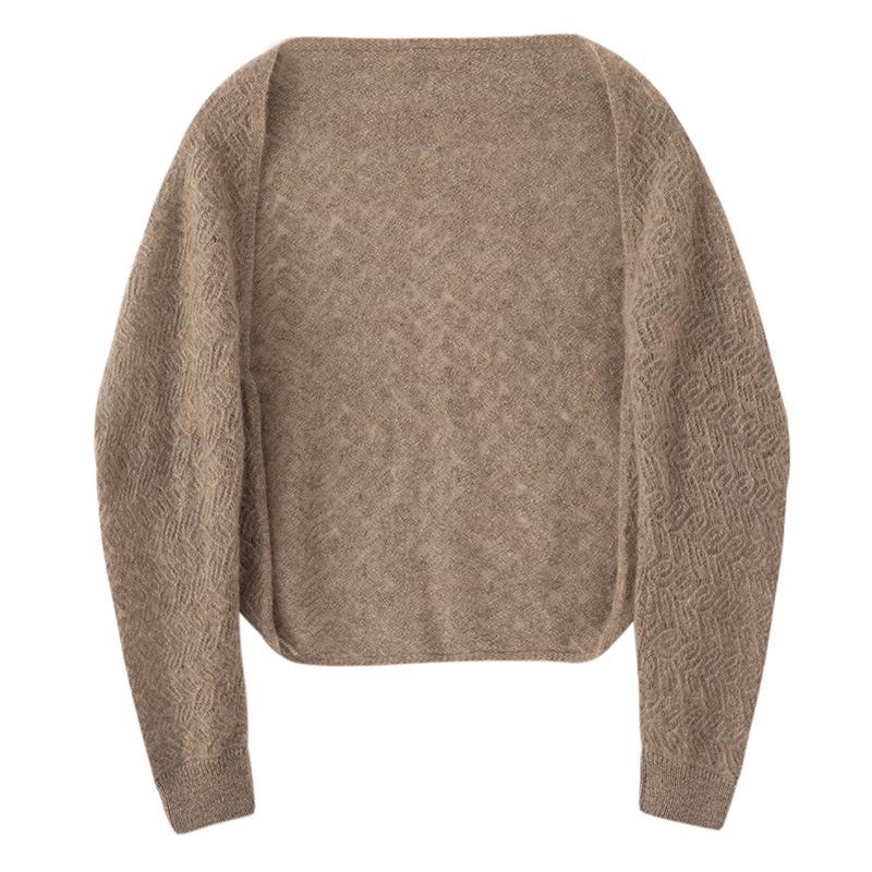 Butterfly Pattern Cashmere Shawl with Sleeves for Women - 100% Pure Knit
