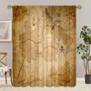 2 Pieces - Map - Printed Curtain - Polyester Material - Suitable for Bedroom, Living Room, Study Private Curtain