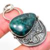 Chrysocolla Handmade 925 Sterling Silver Jewelry Pendant 2.21" A8H46