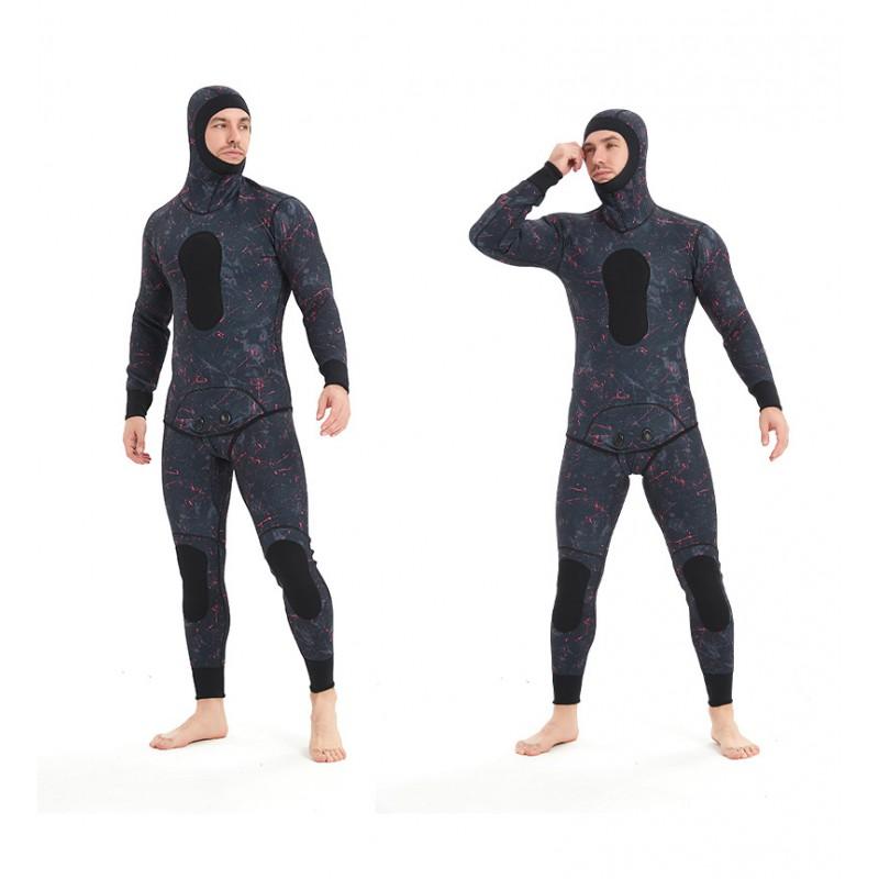 Mens Camo 3mm/5mm Neoprene Wetsuit Set Snorkeling Surfing Diving Swimming Warmth UV Protection