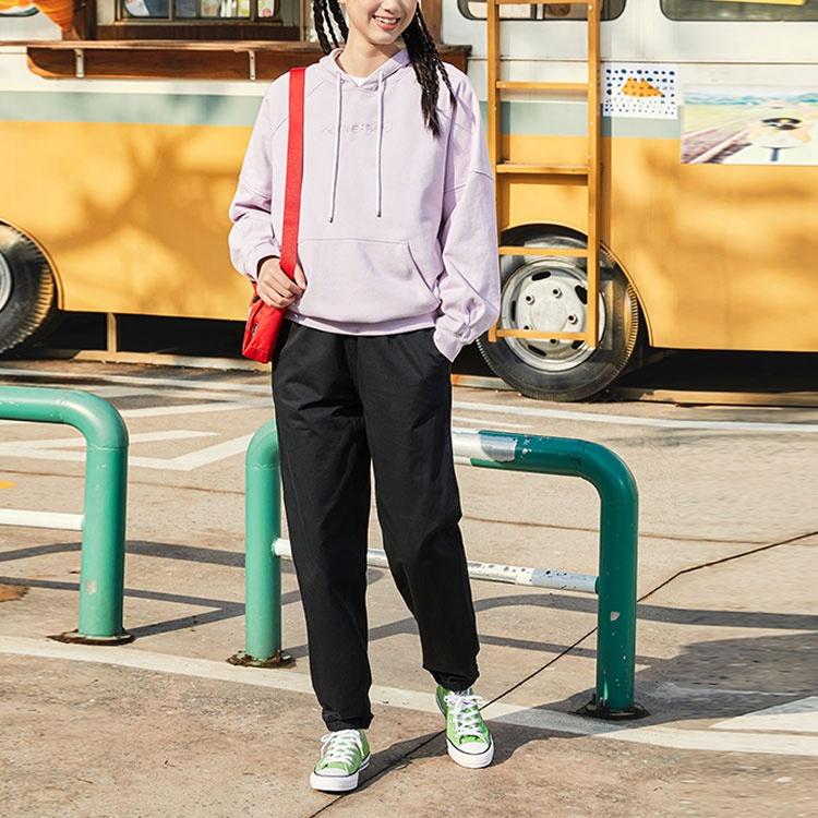 (WMNS) Вязаная толстовка с вышивкой логотипа Converse, фиолетовая, женская 10023945-A03