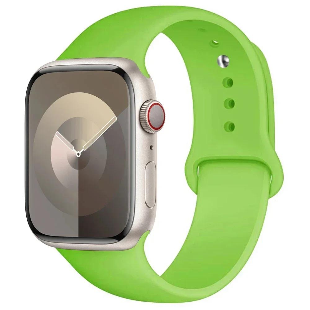 Силиконовый ремешок для Apple Watch Band 44 мм 40 мм 45 мм 41 мм 49 мм 42 мм 45 44 мм браслет iwatch series 7 se 3 5 6 8 9 Ultra 2 ремешки