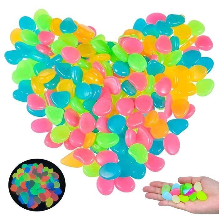 300pcs Luminous Stones,Glow Pebble,Fluorescent Pebbles,Decoration Stones,Colorful Luminous Aquarium,Outdoor Garden Aquarium