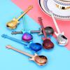 1 шт. Нержавеющая сталь мультяшная гитарная ложка креативная ложка для молока кофе мороженого конфет чайная ложка аксессуары питьевые принадлежности