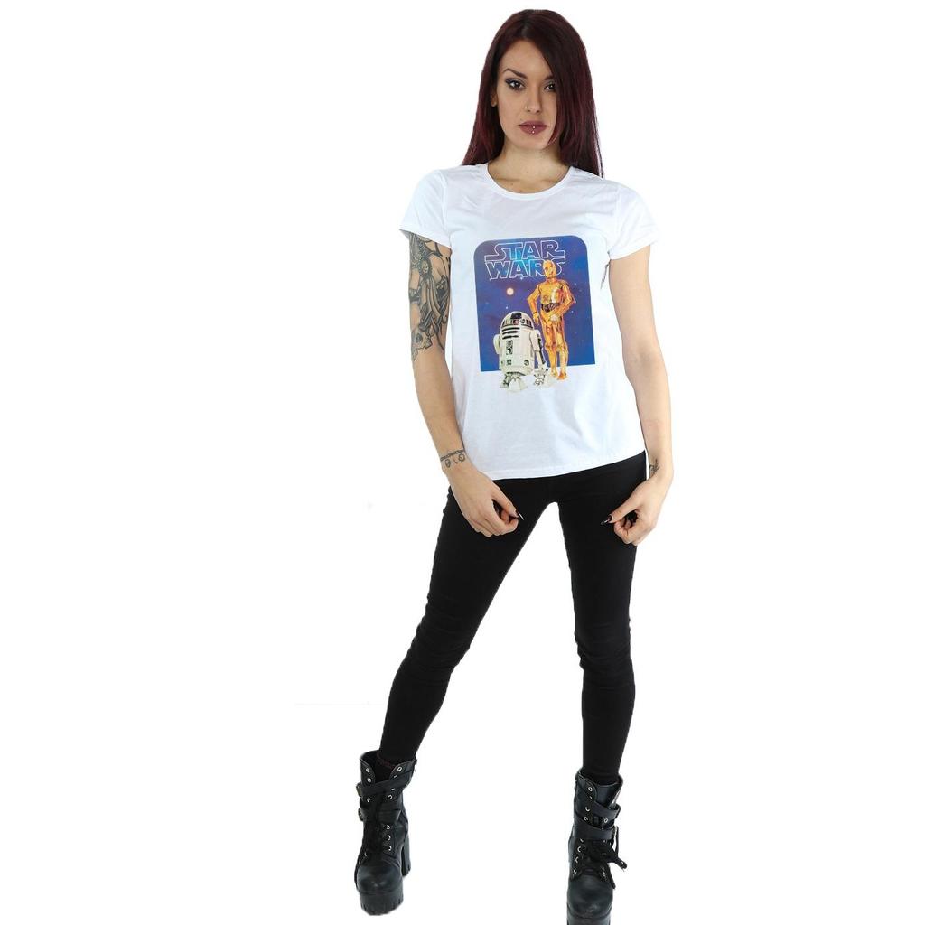 STAR WARS Womens/Ladies R2-D2 And C-3PO Cotton T-Shirt