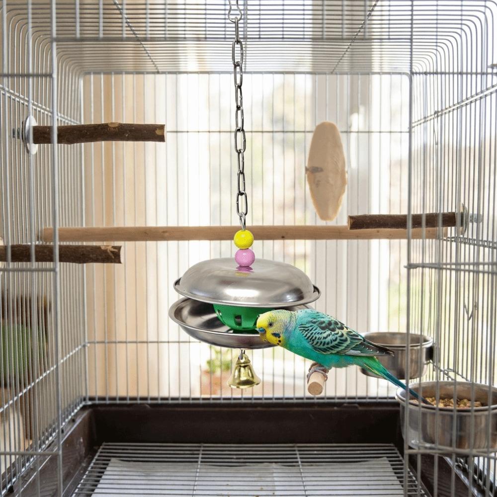 Bite Resistant Parrot Bell Pendant Colored Beads Parrots Chew Swing Bird Cage Toys  Beak Exercise