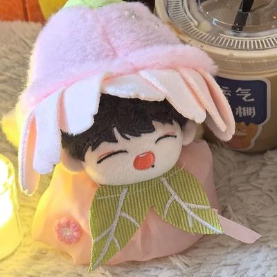 Flower Hat Doll Clothes Outfit Dress Doll Dress Up Set 10cm Cotton Doll Clothes 10cm Cotton Doll