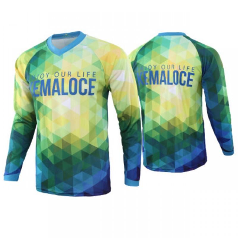 KEMALOCE Long Sleeve Cycling Jersey Mountain Bike Motorcycle Quick Dry Breathable Sport T-Shirt