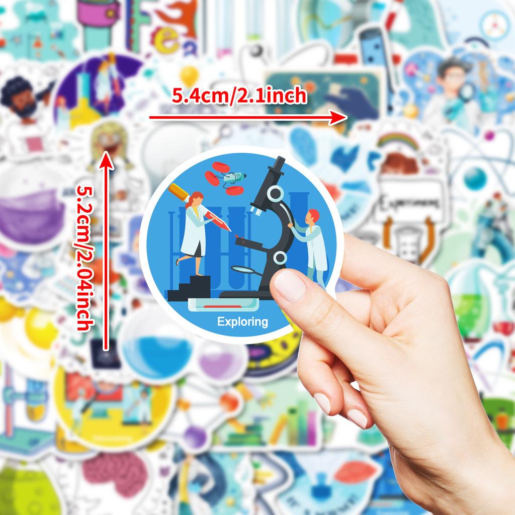 50 Boutique Lab Cartoon Graffiti Collection Stickers Diy Children'S Enlightenment Creative Decoration Waterproof Stickers