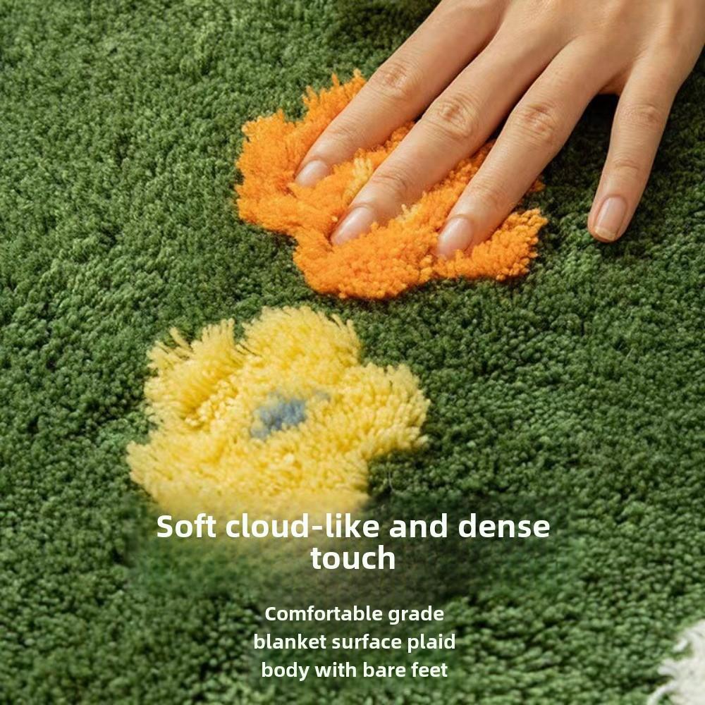 Цветочный стеганый ковер, нескользящий коврик для спальни, грязеотталкивающее одеяло для дивана