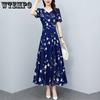 Летнее женское платье большого размера, темпераментная юбка длиной до талии, тонкое и тонкое модное платье с цветочным принтом