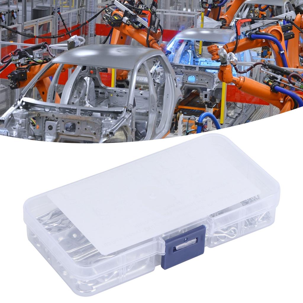 100 шт. шплинтов R, зажимы для тракторных штифтов с пластиковой коробкой, набор зажимов для крепления