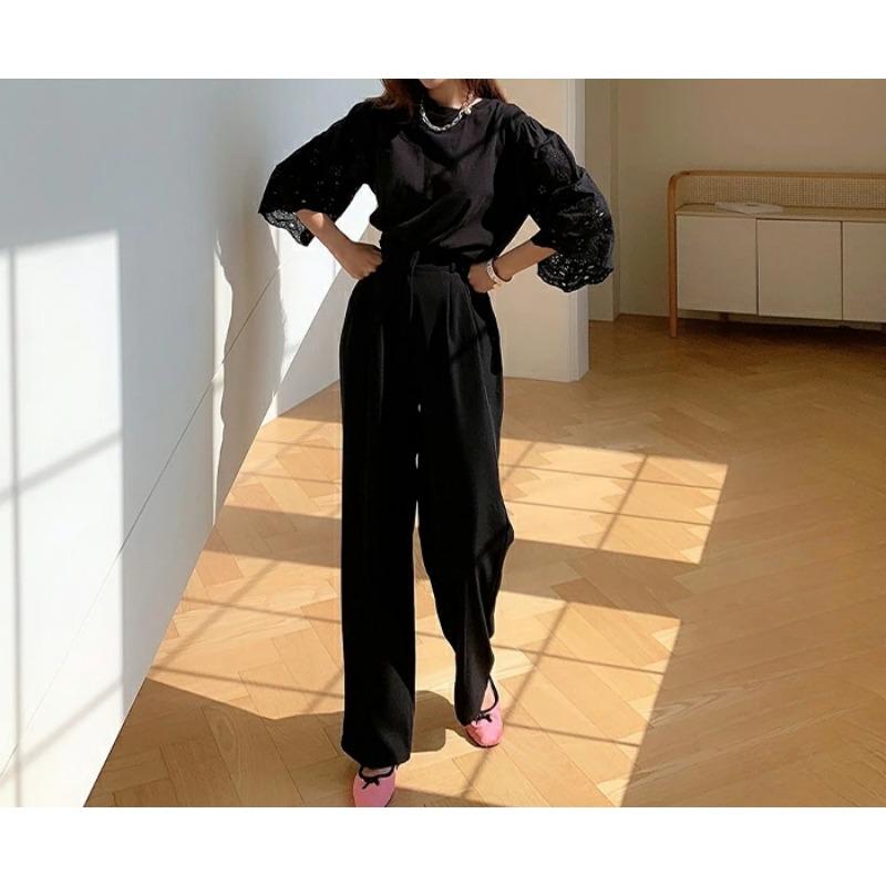 Dimanaf 2025 Summer Plus Size Women T-Shirts Floral Hollow Elegant Short Sleeve Tops Tees Loose Shirt