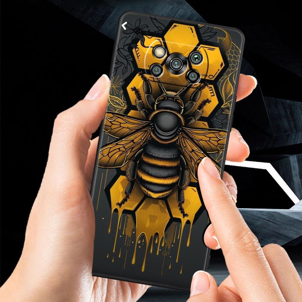 Honeybee Flower Pattern Phone Case for Xiaomi Poco F7 F6 F5 F4 F3 X6 X5 X4 X3 NFC F7 Ultra M4 C51 C55 GT 5G Soft TPU Cover Capas