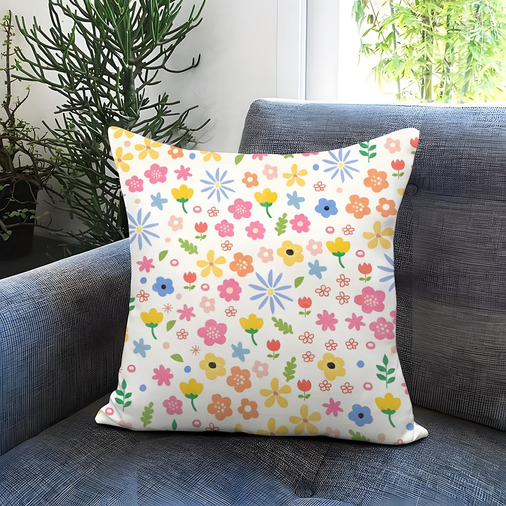 Floral pattern Cushion Cover Comfortable Reversible Pillow Cover Ideal for Car Sofa Bedroom Beyond