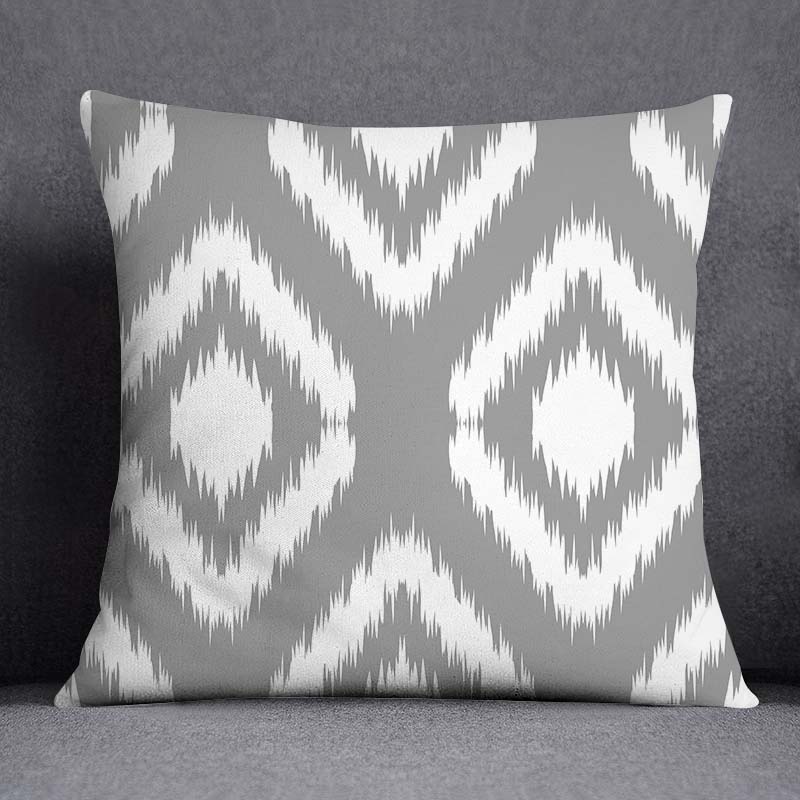 Gray Low White Flower Pattern Home Decoration Pillowcase Square Pillowcase Home Office Decoration Cushion Cover