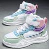 Children's Running Shoes Outdoor Leather Surface Fashionable Tennis Shoes Casual High Top Comfortable Board Shoes for Kids