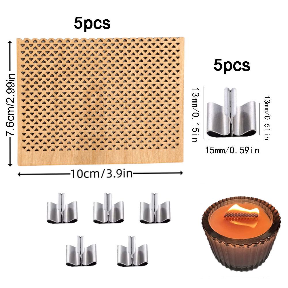 10 шт. Деревянный фитиль для свечей, металлические зажимы для основания, полые треугольные свечи, набор для самостоятельного изготовления ароматических свечей, подарки ручной работы, домашний декор