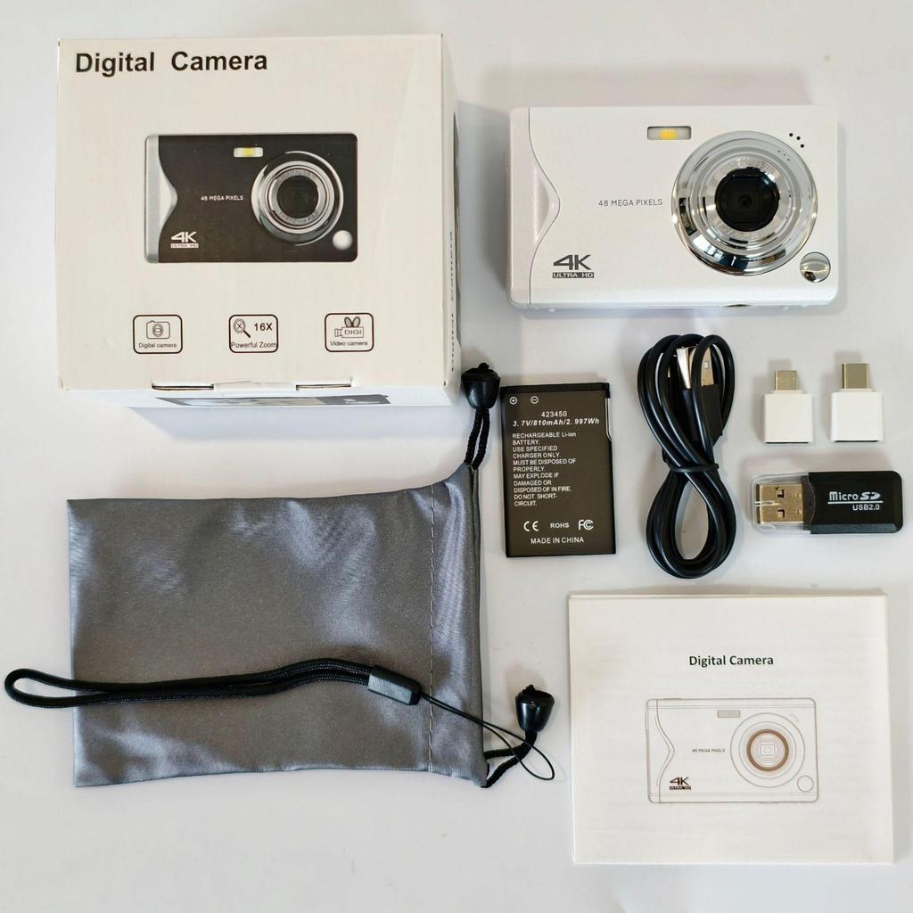 4K 64MP Digital Camera with 16x Zoom for Entry-Level Photography & Videography Students