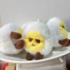 Funny Sunglasses Boiled Egg Plush Keychain Creative Cartoon Stuffed Doll Keyring Bag Pendant Schoolbag Hanging Decoration Gifts