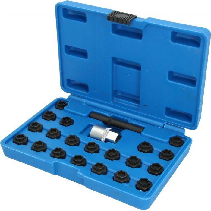 Assortiment de douilles antivol - BRILLIANT TOOLS - BT691050 - 22 pcs - Bleu - Pour BMW séries 1/3/4/5/6/7