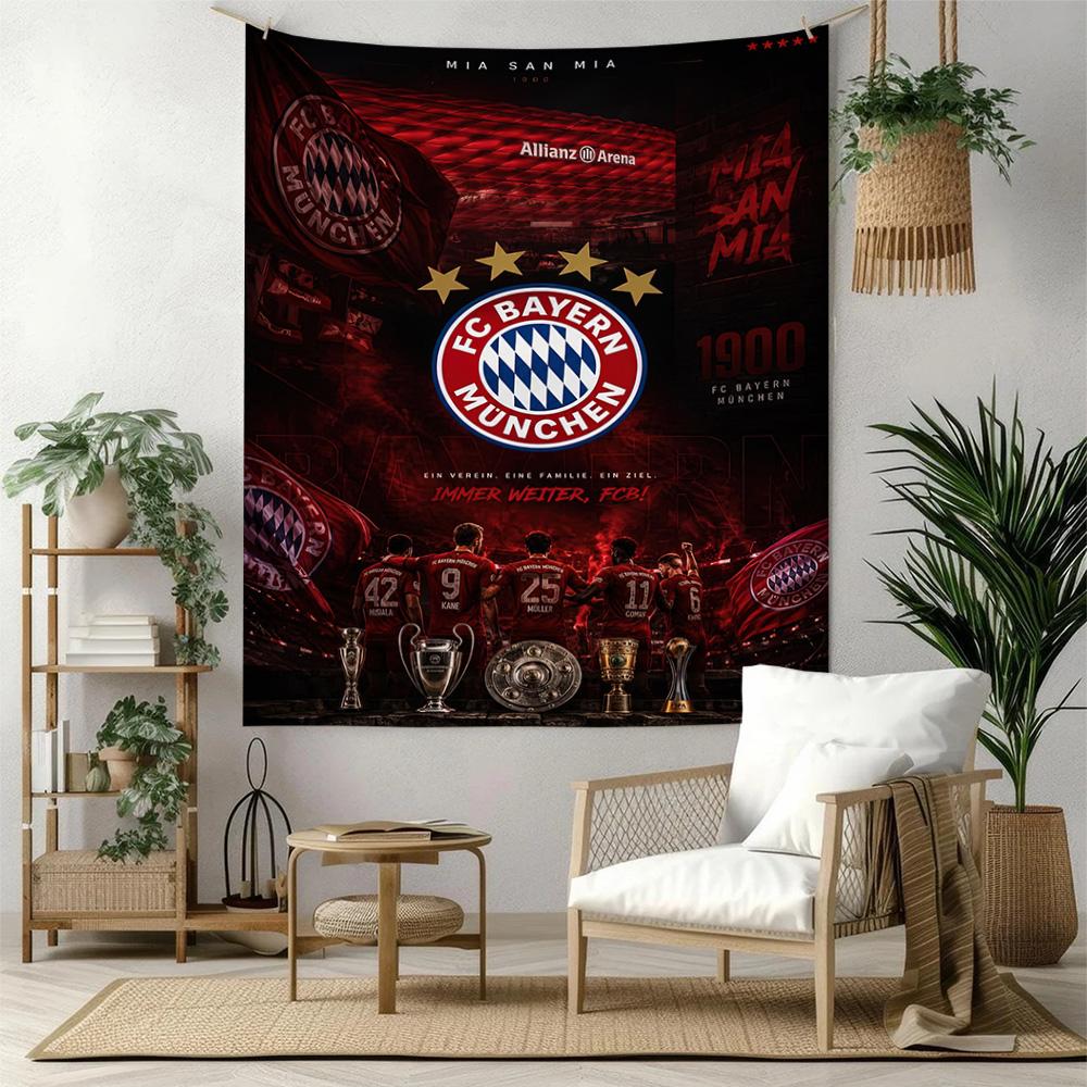 Fc Bayern Mnchen Wall Decor Tapestry Art For Pet Memorial Birthdaywedding Party Backdrop Family Gift