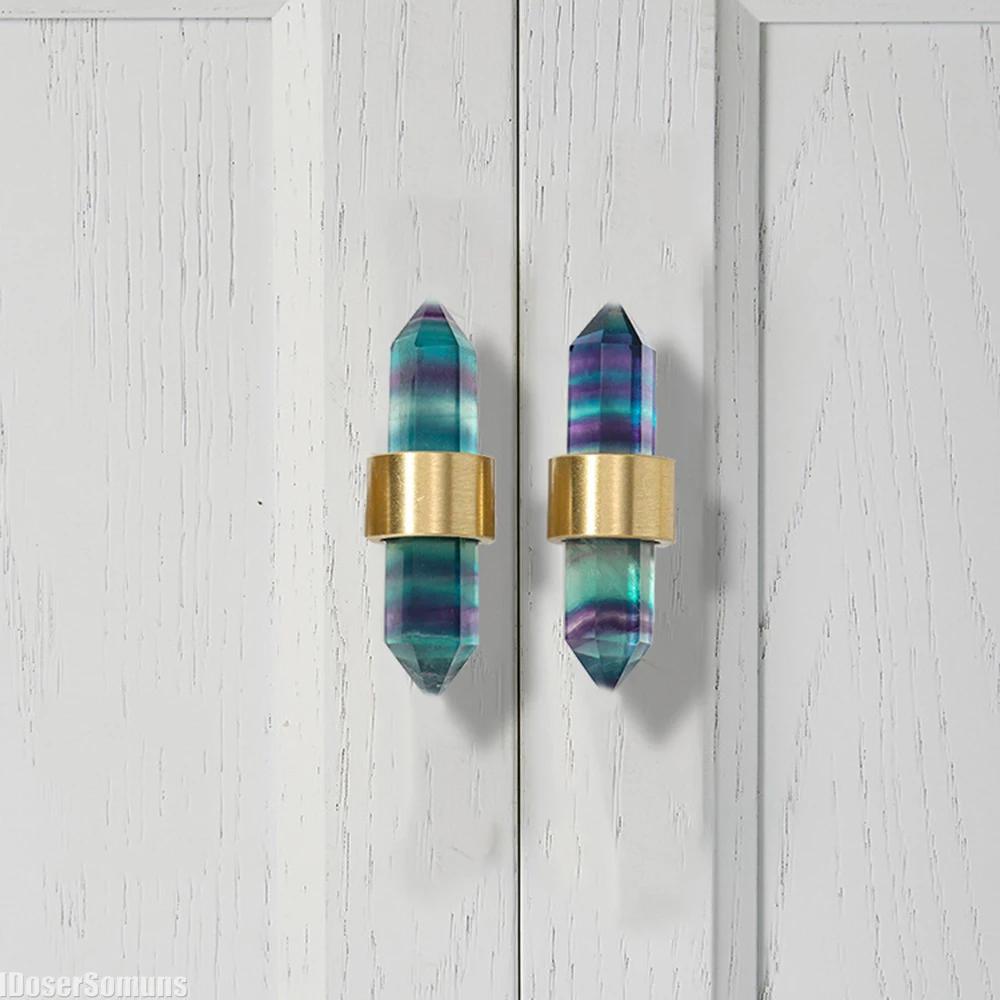 Ручки из натурального хрусталя для ящиков, мебели, кухонных ручек, дверных ручек, настенных крючков для одежды, декоративных аксессуаров