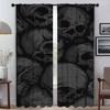 Skull Halloween Decoration Blackout Curtains for Living Room Shades Tulle for Bedroom Home Interior Curtains 2 Pieces Partition