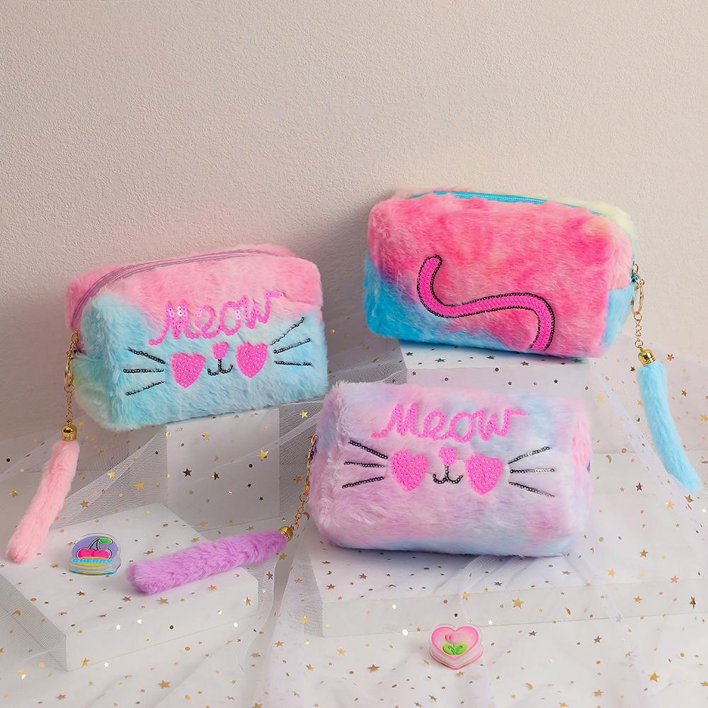 Большая вместимость кавайный плюшевый пенал косметичка милый холщовый чехол для ручек органайзер корейский для девочек школьные канцелярские принадлежности
