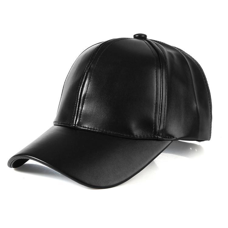Однотонная бейсболка унисекс для мужчин и женщин из искусственной кожи в стиле хип-хоп Snapback, шапки для мужчин, бейсболки, черная регулируемая шляпа