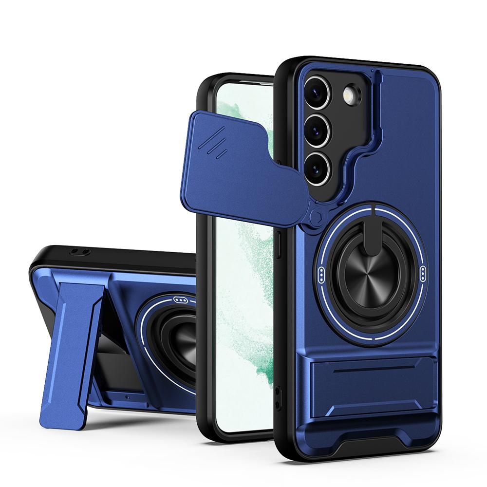 KEYSION Магнитный чехол для телефона Samsung Galaxy S22 S21 S20 Ultra Защита камеры со сдвижной крышкой Вертикальная подставка Кольцо Ударопрочный чехол