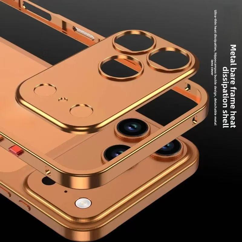High Quality Metal Camera Lens Frame Bumper Mobile Phone case for iPhone 13 14 15 16 17 Pro 17pro Max case Matel Aluminum