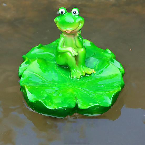 Плавающая лягушка статуя смолы мультфильм расслабляющая лягушка украшение пруд плавающая лягушка фигурка для аквариума сад бассейн водный элемент декор