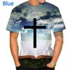 Fashion God Graphic T Shirts Summer Short Sleeve Unisex's Clothing Round Neck Cross 3d Printed T-shirt Christian Jesus Unisexs Clothes